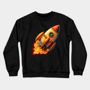 Space Rocket cartoon style Crewneck Sweatshirt